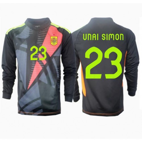 Maglia Calcio Spagna Unai Simon #23 Portiere Seconda Divisa Europei 2024 Manica Lunga